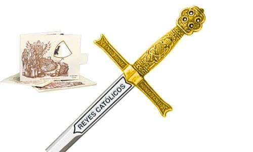 Miniature Sword of Catholic Kings (Gold) by Marto of Toledo Spain - Image 2